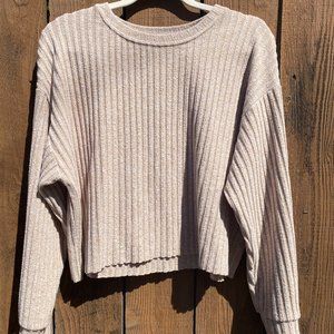 Zara Crewneck Ribbed Sweater, Size Small